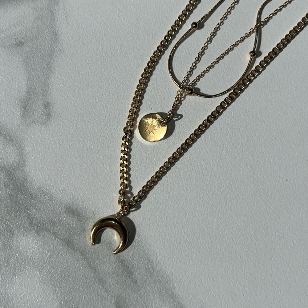 Stellar 2pack gold plated necklace🌙
